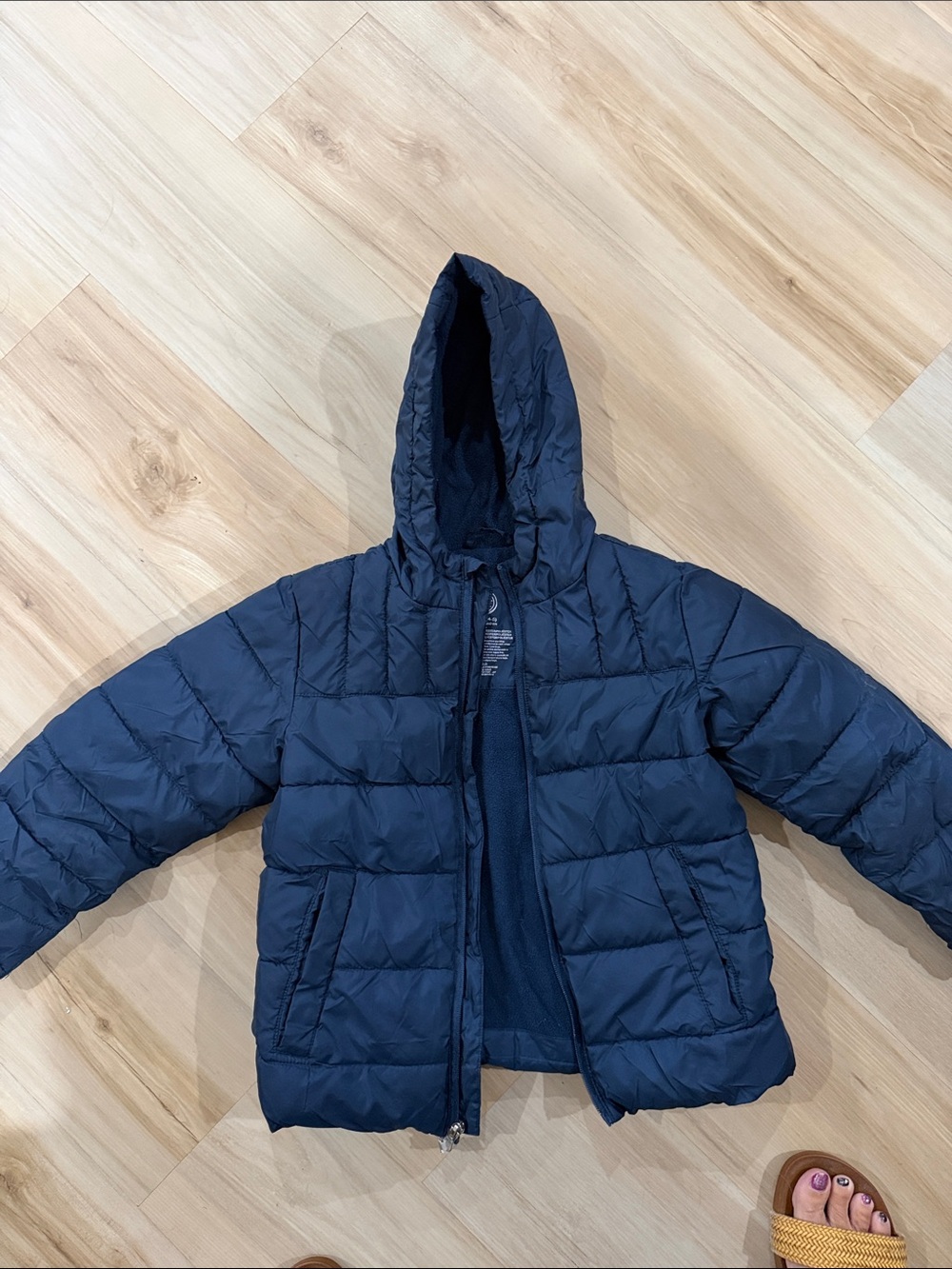 wonder nation Navy Hooded Puffer Jacket